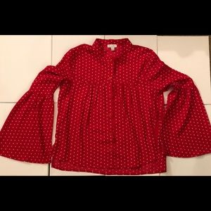 Love, Fire long sleeve button up top